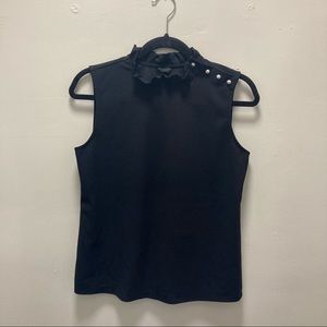 Pearly Embellished Sleeveless Blouse